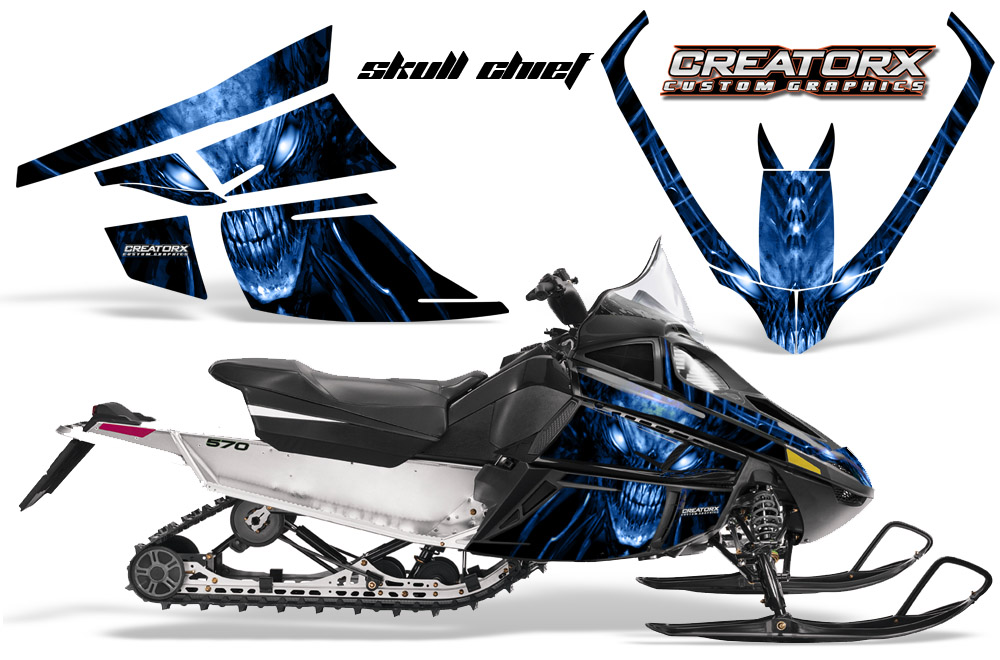 Arctic Cat F Series Graphics Kit Skull Chief Blue